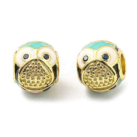 Rack Plating Brass Micro Pave Cubic Zirconia European Beads KK-M247-15G-1