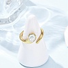 304 Stainless Steel Glass Cuff Open Rings RJEW-P177-02A-G-1