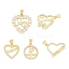 5Pcs 5 Style Brass Micro Pave Clear Cubic Zirconia Pendants ZIRC-YW0001-24-1