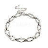Non-Tarnish 304 Stainless Steel Dapped Chains Bracelets for Men & Women LS-BJEW-D042-05P-1