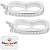 2Pcs 925 Sterling Silver Micro Pave Clear Cubic Zirconia Twister Clasps STER-BBC0007-49P-1