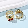 Brass Micro Pave Cubic Zirconia Cuff Earrings LS-EJEW-D328-06G-03-2