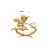 Brass with Crystal Rhinestone Cuff Open Rings FS-WGA2E76-03-1
