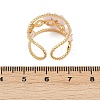 304 Stainless Steel Cuff Rings with Glass Crystal RJEW-V010-04G-2