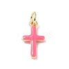 Real 18K Gold Plated Eco-Friendly Rack Plating Brass Enamel Pendants KK-F845-40G-01-1
