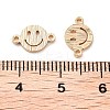 Brass Laser Cut Smiling Face Connector Charms KK-U028-05G-3