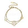 304 Stainless Steel Shell Pearl Pendant Multi-strand Bracelets BJEW-U028-01G-4