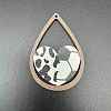 Sport Ball Theme Single Face Printed Wood Big Pendants WOOD-WH0036-10D-1