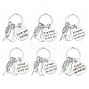 6Pcs Stainless Steel Keychains AJEW-PH0006-23-1