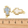 Rack Plating Brass Micro Pave Cubic Zirconia & Shell & Enamel Box Clasps KK-S373-06G-3