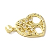 Brass Micro Pave Cubic Zirconia Pendants KK-Z042-21G-01-2