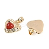 Natural Carnelian(Dyed & Heated) Heart Charms KK-U043-51G-01-2