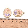 Rack Plating Alloy Enamel Pendants ENAM-N056-408B-3