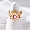 Dasiy Rotatable Open Cuff Rings for Women RJEW-C118-06G-3