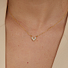 Golden Brass Heart Pendant Necklace for Women WZ0134-2-1-3