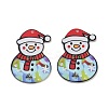 Christmas Themes Opaque Printed Acrylic Pendants OACR-B037-03-1