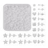 60 Sets 6 Style Star & Flower & Bowknot & Heart & Clover & Ball Tiny Resin Stud Earrings with Ear Nut for Women EJEW-BG0001-01-1