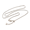 1mm Rack Plating Brass Box Chain Adjustable Slider Necklaces for Women Men MAK-L044-08P-1