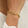 201 Stainless Steel Oval Link Chain Bracelet LS-KM2112-1-4