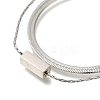 201 Stainless Steel Double Layer Snake Chain Necklaces STAS-B076-05P-2