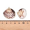 Electroplated Edge Natural Sea Shell Pendants SSHEL-N038-19-3