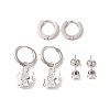 3 Pairs 3 Styles 304 Stainless Steel Hoop & Studs Earrings Set for Women EJEW-K279-13P-2
