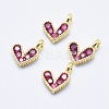 Brass Micro Pave Cubic Zirconia Charms ZIRC-J040-08G-NR-1