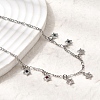 Brass Micro Pave Cubic Zirconia Star Pendant Necklaces NJEW-B157-12P-2