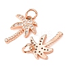 Brass Micro Pave Cubic Zirconia Pendants ZIRC-K070-38RG-2