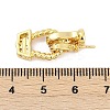 Brass Micro Pave Clear Cubic Zirconia Fold Over Clasps KK-M311-21G-3