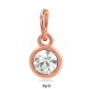 Rose Gold Plated Alloy Glass Rhinestone Charms PALLOY-TAC0016-A04-RG-1