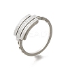 Textured Rectangle 304 Stainless Steel Finger Ring for Women RJEW-L126-05B-05P-4