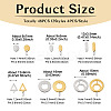 48Pcs 12 Styles 201 Stainless Steel Stud Earring Findings EJEW-TA0001-06-3