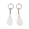 Natural Quartz Crystal Teardrop with Spiral Pendant Keychain KEYC-A031-02P-06-2