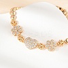 Brass Micro Pave Cubic Zirconia Link Chain Bracelets KK-R217-40G-3