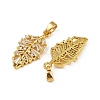 Rack Plating Brass Clear Cubic Zirconia Pendants KK-L236-04D-G-2