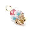 Glass Seed Beaded Cupcake Pendants PALLOY-MZ00581-4