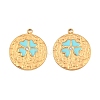 304 Stainless Steel Enamel & Crystal Rhinestone Pendants STAS-G398-28G-02-1