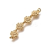 Brass 4 Flowers Links Connector Charms KK-K378-59G-2