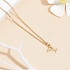 304 Stainless Steel Letter Pendant Necklaces NJEW-LP0001-53Y-G-3