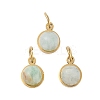 Ion Plating(IP) Natural Amazonite Half Round Charms with Jump Ring STAS-A097-05G-13-1