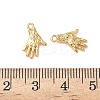 Brass Micro Pave Clear Cubic Zirconia Charms KK-B160-28G-3