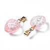 Two Tone Transparent Spray Painted Glass Pendants GLAA-N035-014-G02-3