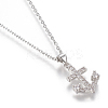 Brass Micro Pave Cubic Zirconia Pendant Necklaces NJEW-I230-09-3