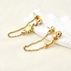 Moon & Sun 304 Stainless Steel Micro Pave Clear Cubic Zirconia Tassel Stud Earrings EJEW-B140-04G-2
