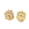 Brass Clear Cubic Zirconia Beads KK-D228-21G-2