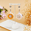 4Pcs 2 Colors Sunflower Resin & Rhinestone Badge Reel DIY-FH0009-73-4