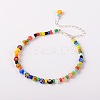 Handmade Millefiori Glass Beads Anklets AJEW-AN00028-2