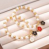 201 Stainless Steel Round Beaded Stretch Bracelets BJEW-C090-03G-C-1