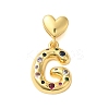 Rack Plating Brass Micro Pave Clear Cubic Zirconia Perdants KK-C067-12G-G-1